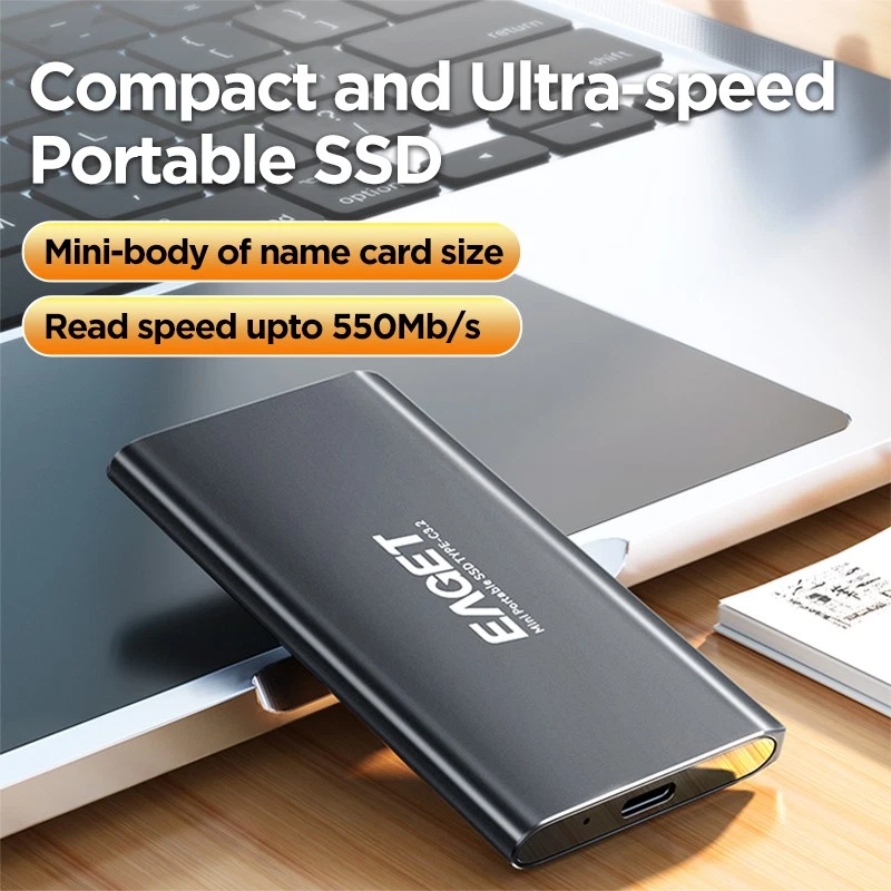 EAGET M1 USB 3.2 Portable SSD 550MB/s Type-C PSSD Compact for Mac/PC/Phone LOT - Image 2 of 4