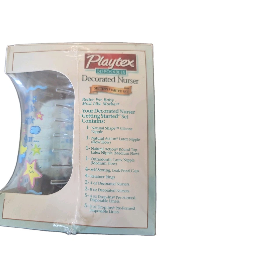 VINTAGE Playtex Drop-Ins ORIG DECORATED NURSER GIFT SET  NIPPLES LINERS BOTTLES - Image 2 of 4