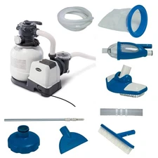 Intex Sand Filter Pump 6-Function Above Ground W/ Deluxe Pool Maintenance Kit