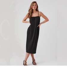 A New Day Easy Linen tank Dress size L straps summer midi minimalist travel