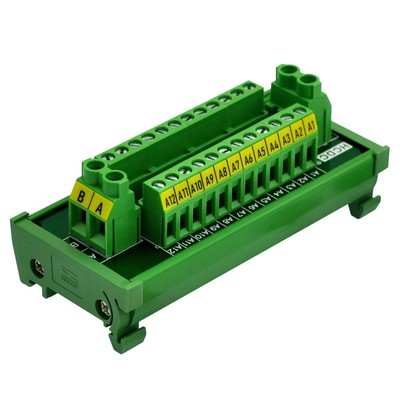 30A 300V 2x12 Position Terminal Block Distribution Module DIN Rail Mount
