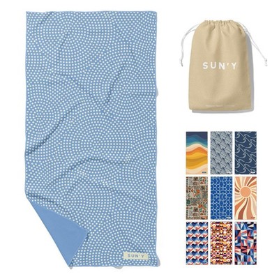 Waffle Microfiber Beach Towel   Sand Free, Quick Dry, Ultra Absorbent, Lightw...