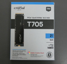 Crucial T705 2TB PCIe Gen5 NVMe M.2 SSD 14500MB/s CT2000T705SSD3 nuovo sigillato