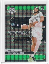 2024-25 Panini Mosaic - Give and Go Stephon Castle #6 Green Prizm (RC)