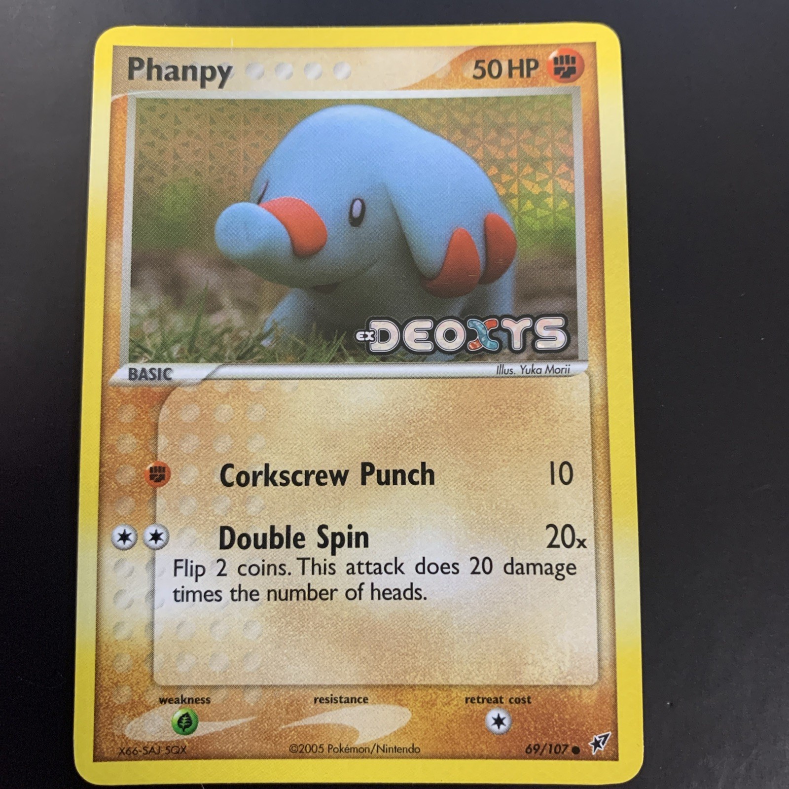 Phanpy 69/107 Reverse Holo Stamped Pokémon Ex Deoxys NM