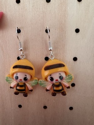 Niedliche Biene Figur Ohrhänger Kawaii Insekt Harz Schmuck Geschenk