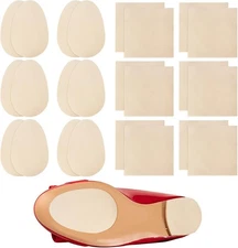 24 Pcs Non-Slip Shoes Pads Adhesive Shoe Sole Protectors, Beige & 24pcs 