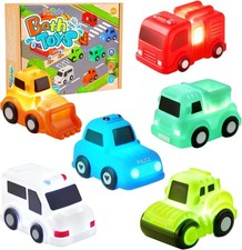 Badewannenspielzeug, 6 St&uuml;ck Autos Badespielzeug mit Licht, Ohne L&ouml;cher