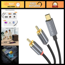 USB C to 2 RCA Audio Cable 6ft - Type C Male Y Splitter for iPhone, Samsung, Pix