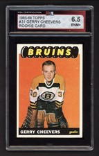 1965-66 TOPPS #31 GERRY CHEEVERS ROOKIE CARD KSA 6.5 EX-NM+. rookie card picture