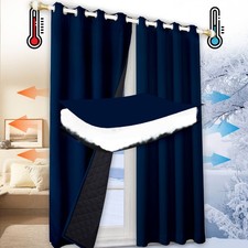 Winter Thermal Heavy Duty Curtains Cold-proof Blackout Drapes Quilted Panels UK