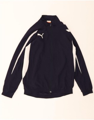 Puma Jungen Trainingsanzug Oberteil Jacke 13-14 Jahre Navy Blau Colourblock Polyester DH44