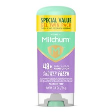Mitchum Womens Clear Gel Antiperspirant Deodorant Shower Fresh 48 Hour 2 Pack