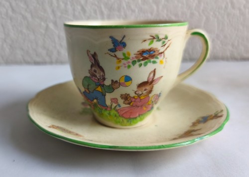 Taza de té y platillo Alfred Meakin England Bunnies - Imagen 3 de 10