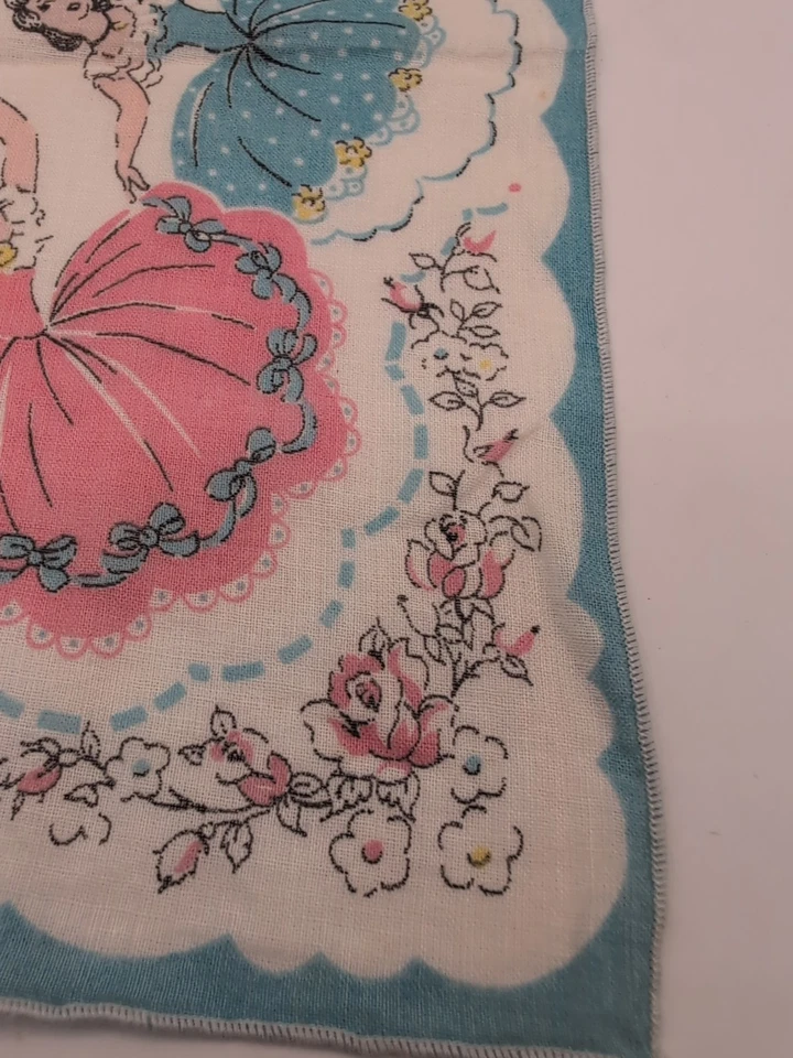 Lote de 3 lenços infantis vintage novidade bailarina, dançarinas, meninas  - Imagem 4 de 4