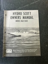 Vintage 1963 Hydro Scott Boat Illustrtd Parts Manual McCulloch Atwater B63-1550