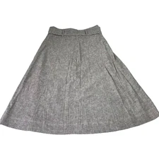 7th Avenue Design Studio Skirt 12 Linen Blend Belted A-line Lined Pockets