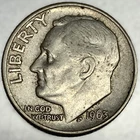 1963 - D Roosevelt Dime - Circulated Condition - 90% Silver - US Coin - 3977