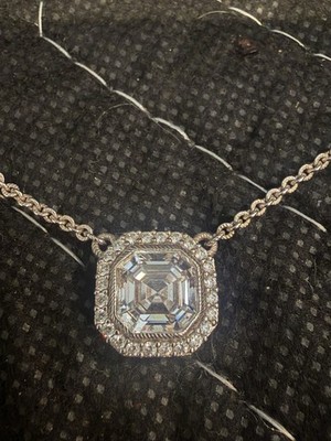Damen JR Designer Judith Ripka 925 Sterling Silber Ascherschliff Halskette Selten!