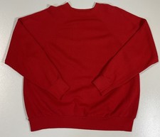 Vintage Red Blank Raglan Sweatshirt Sz M Worn Thin Lightweight Fall 80s