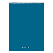Docket Wire-Bound Writing Pad, 8-1/2" x 11-3/4", Blue Heavy-Duty Cover, Extra...