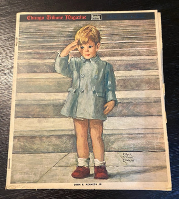 JFK Jr. Saluting President Esther S. Stevenson Chicago Tribune Mag. Jan 5, 1964