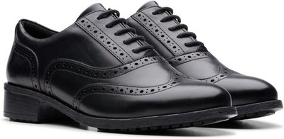 Clarks Havisham Oak Damenschuhe schwarz Leder Mary Jane flache Schuhe   UK8 EU42