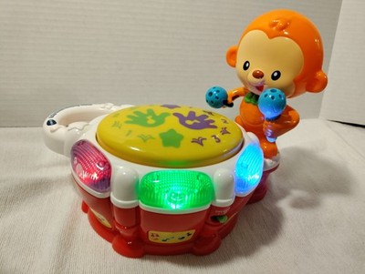 VTech Baby Beat Monkey Drum Musical Learning Toy Lights Sounds WORKS