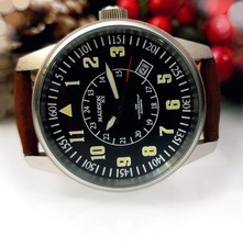 Madison NY Automatik Herrenuhr 21 Jewels Sichtboden Leder