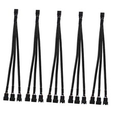 DIANN 5pcs PWM Fan Splitter Cable 4-Pin Sleeved Braided Adapter 5pcs 1 to 3