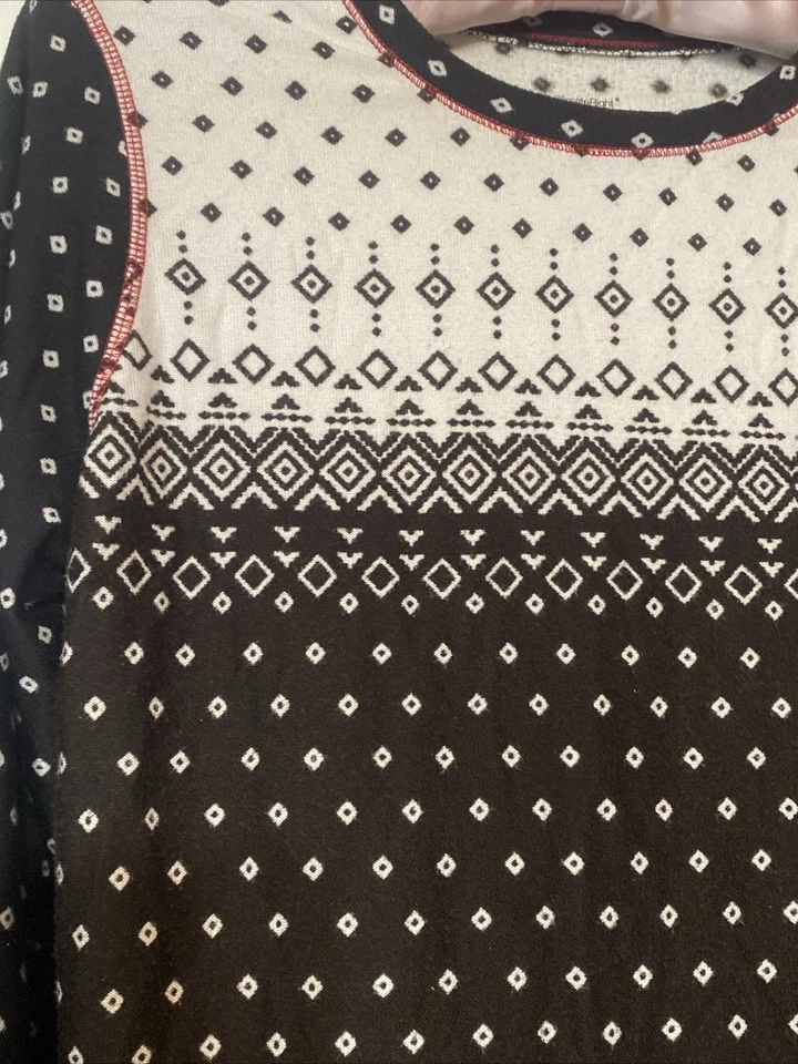 Juego de pijama manga larga Cuddl Duds 2 piezas negro estampado nórdico talla mediana Foto 3 de 4