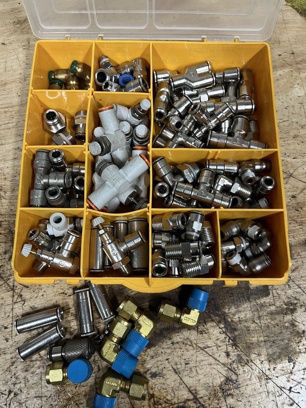 Assorted Lot Of Air Fittings, Gauge, Connectors 