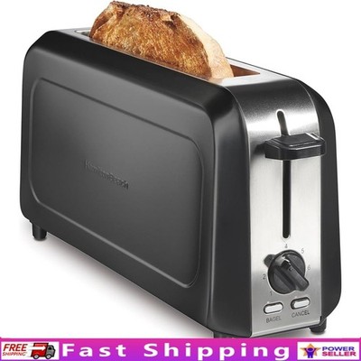 Modern Slim Bagel Toaster Extra Long Slot Toast Boost 7 Shade Selector New