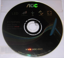 AOC E1759FWU LED Monitor Driver Software Install and User Guide CD-ROM 2016 