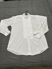 Valentino by Aurelio Men’s XXL White Tuxedo Shirt Classic Pleated Front
