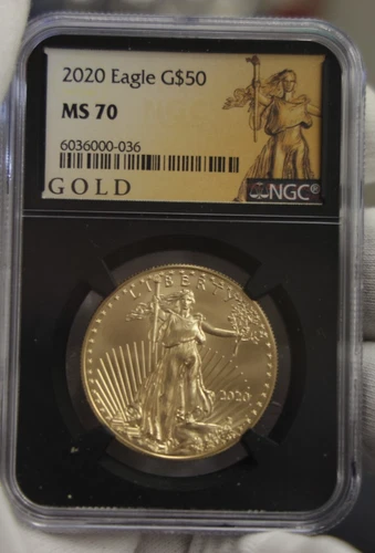 2020 US 1 oz Gold Eagle $50 NGC MS70 Black Core Slab