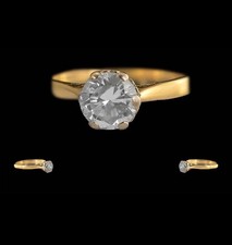 Ladies Stunning 18ct Gold 1/2 Carat Diamond Solitaire Ring Size O.  2.6g