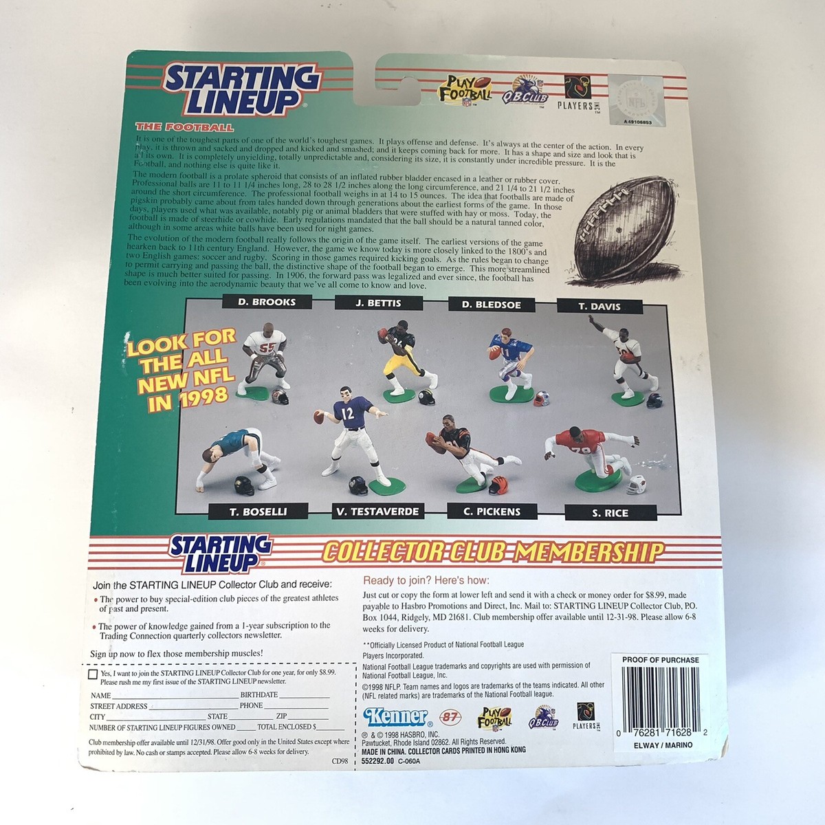 NFL John Elway & Dan Marino 1998 Series Starting Lineup Classic