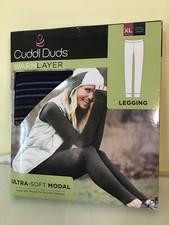 New Cuddl Duds Women's Modal Ultra Soft Leggings Warm Layer Cool texture Stripe
