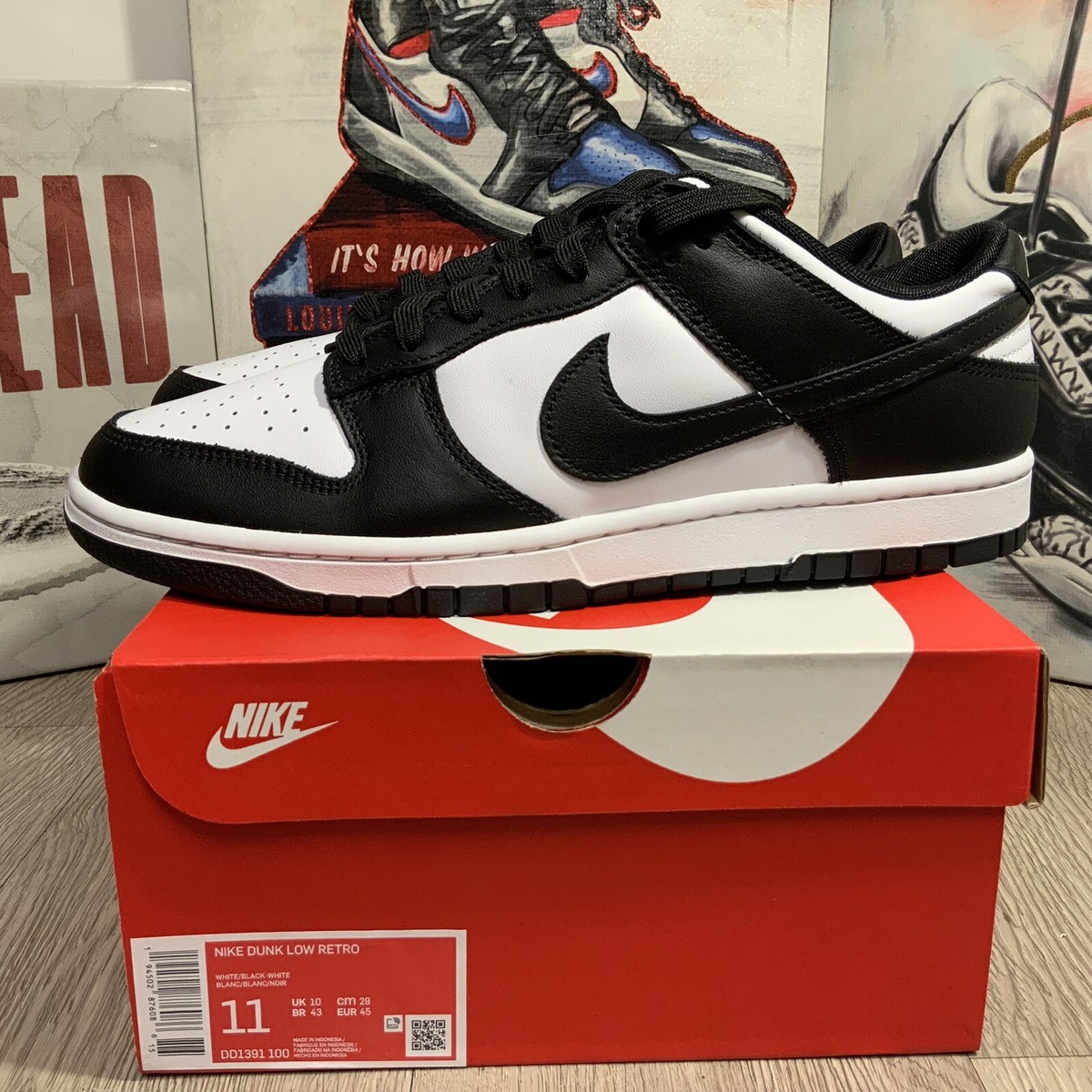 NEW Nike Dunk Low Panda Shoes DD1391-100 Size 10 White Black Nike Dunk Low Panda Black White DD1391-100 New Mens | eBay main image 3