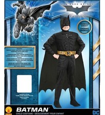 Rubies Kids Deluxe Muscle Chest Batman Costume Size L 8-10 Halloween Boys EUC