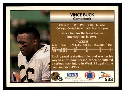 1992 Pacific NFL Football Pick Your Card With Stars &Rookies (501-660) - Picture 67 of 321