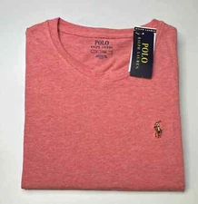 NWT Polo Ralph Lauren Men Short Sleeve Crew Neck Pink T-Shirt Tee Free Shipping