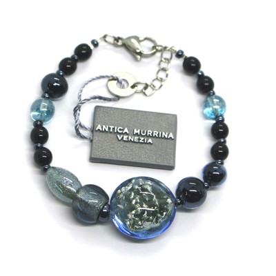 ANTICA MURRINA VENEZIA BRACELET MURANO GLASS BLUE SPHERES BIG 20mm DISC BR905A14 | eBay