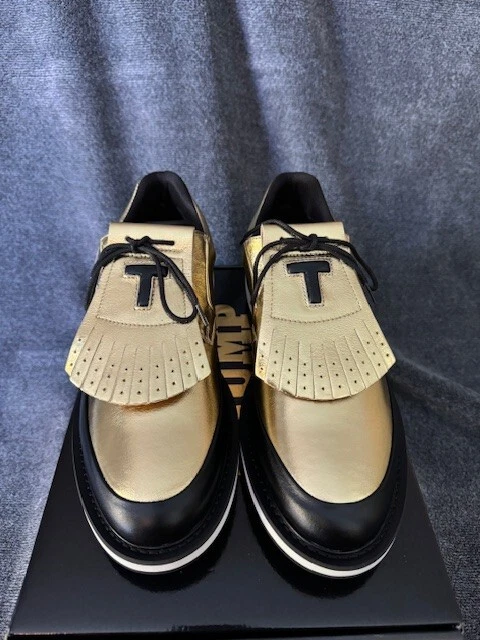 ✅ Donald Trump Gold Golf Shoes Size 11 #635/1000 Limited edition In Hand✅ - Изображение 3 из 4