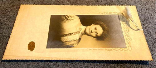 Antique Tassel Cabinet Card Prim & Proper Woman High Neck Ruffle Blouse - Picture 4 of 7