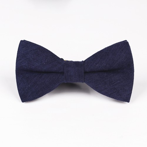 Men Solid Cotton Pre-tied Bow Tie Wedding Business Shirt Bowtie - Picture 16 of 19