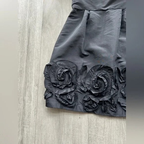 Max and Cleo black rose ruffle appliqué dress prom formal bridal - Picture 8 of 10