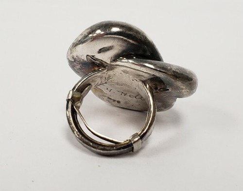 HEAVY SIGNED YAACOV HELLER 999 STERLING SILVER SWIRL RING - Picture 3 of 6