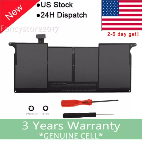 Replace New Battery for Apple MacBook Air 11" A1406 A1370 Mid 2011 A1465 2012 Fa